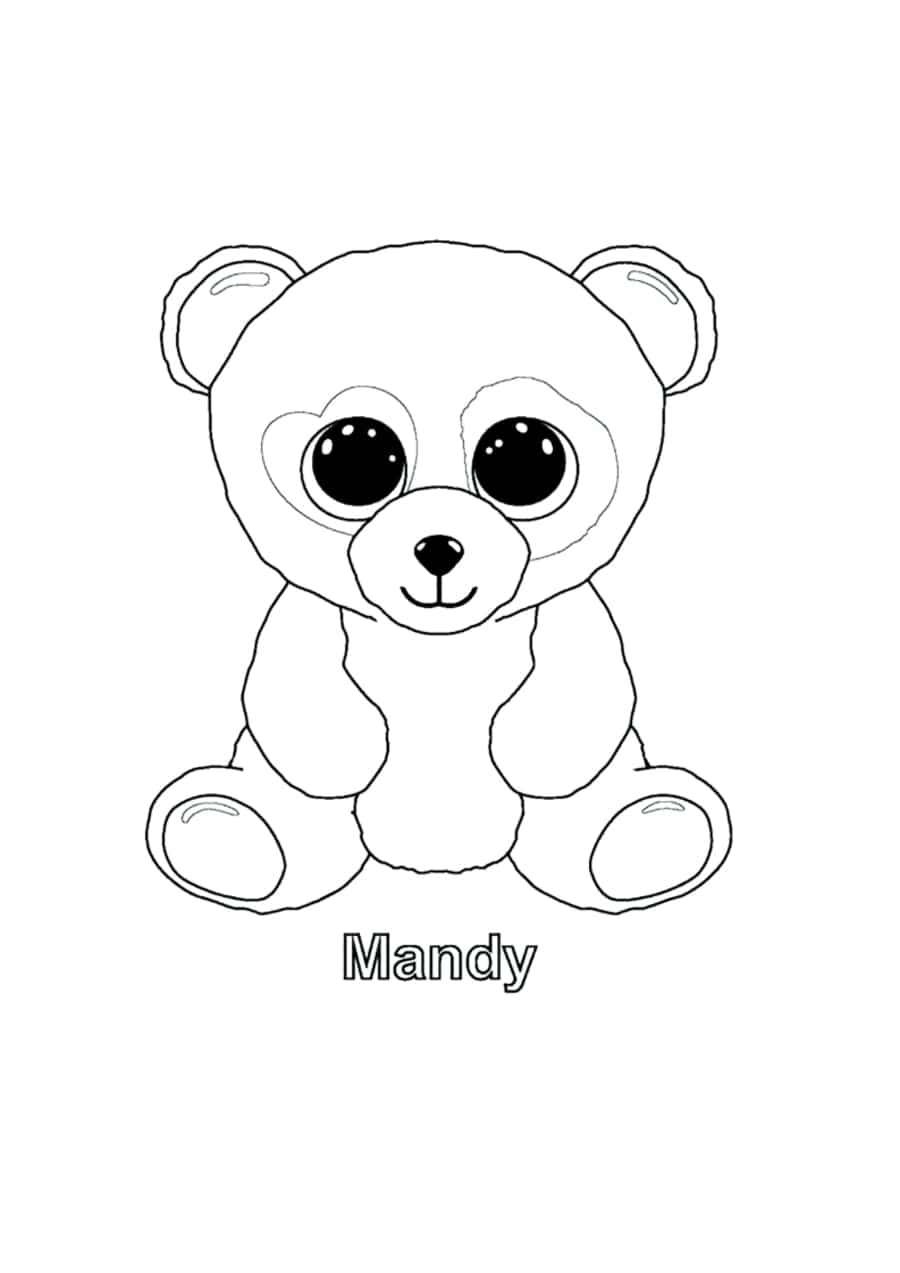 Mandy Bear Beanie Boo Coloring Pdf Free Vectors